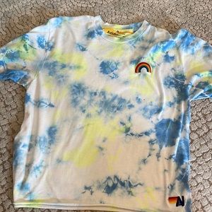 Cropped tie die AV shirt-barely worn!!